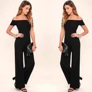 Lulu’s ALLEYOOP BLACK OFF-THE-SHOULDER JUMPSUIT